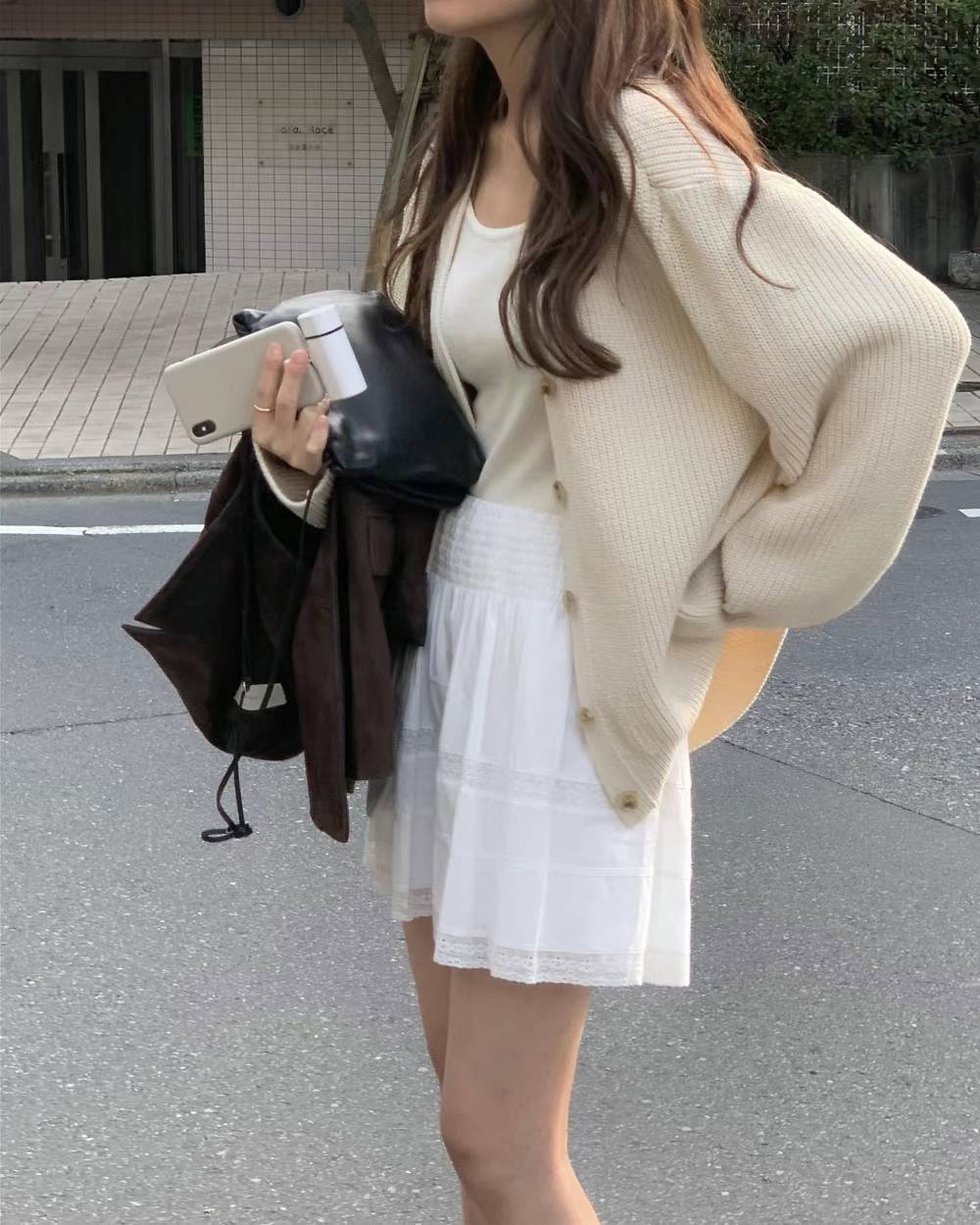 韓國鬆緊腰織帶緹花短裙