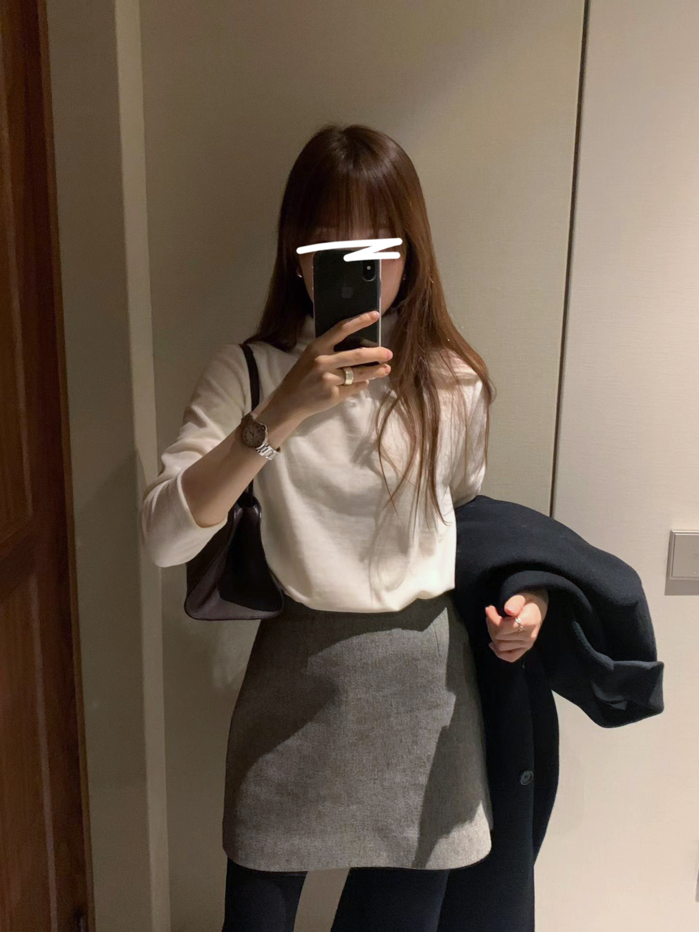 A49.顏值家時髦灰階西裝短裙