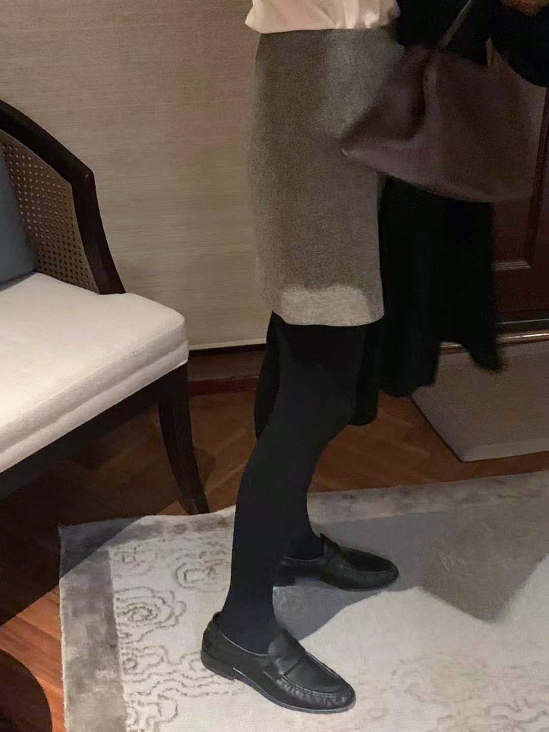 A49.顏值家時髦灰階西裝短裙