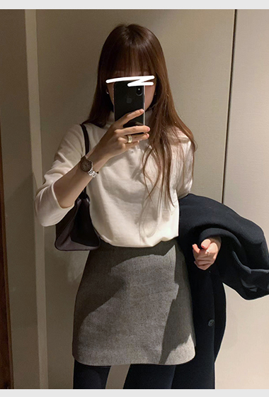 A49.顏值家時髦灰階西裝短裙