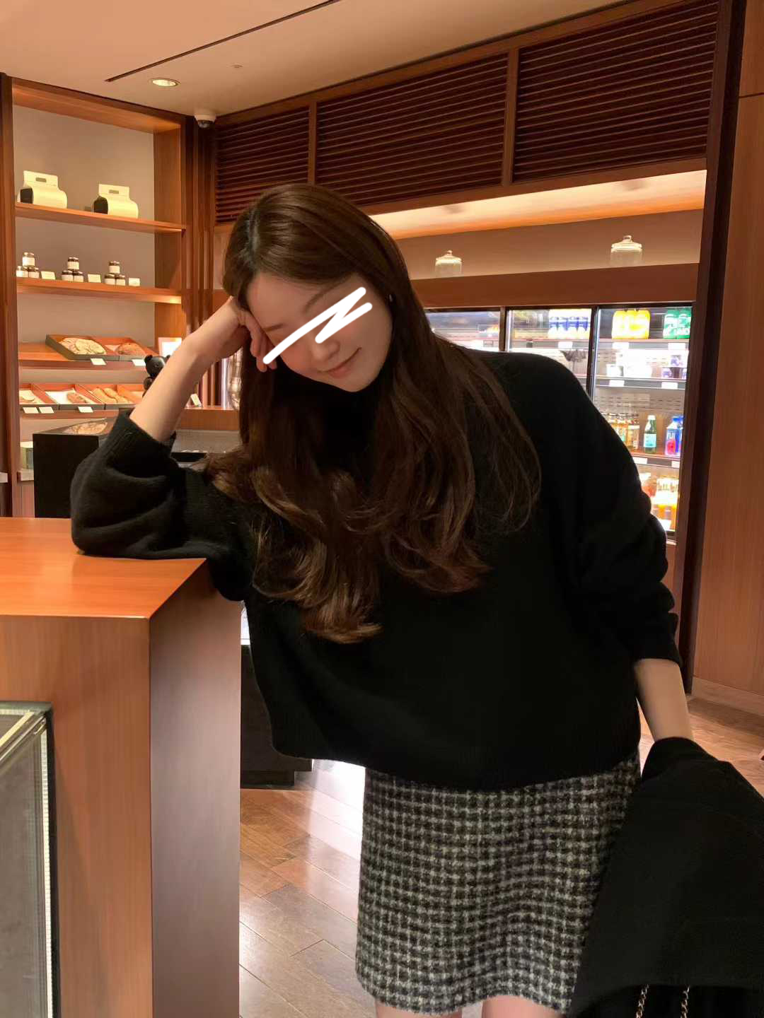 A48.顏值家黑白格紋時髦短裙