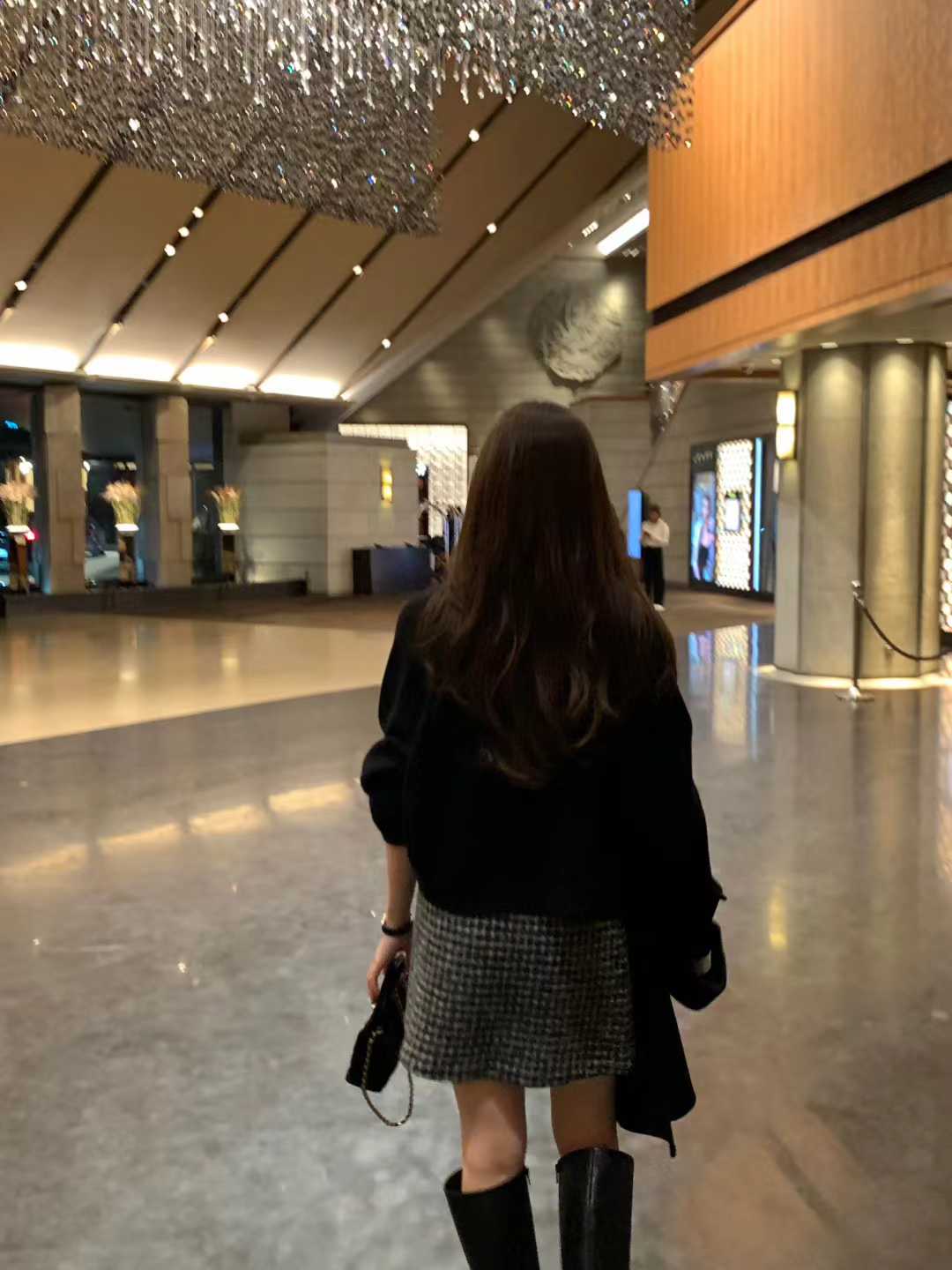 A48.顏值家黑白格紋時髦短裙