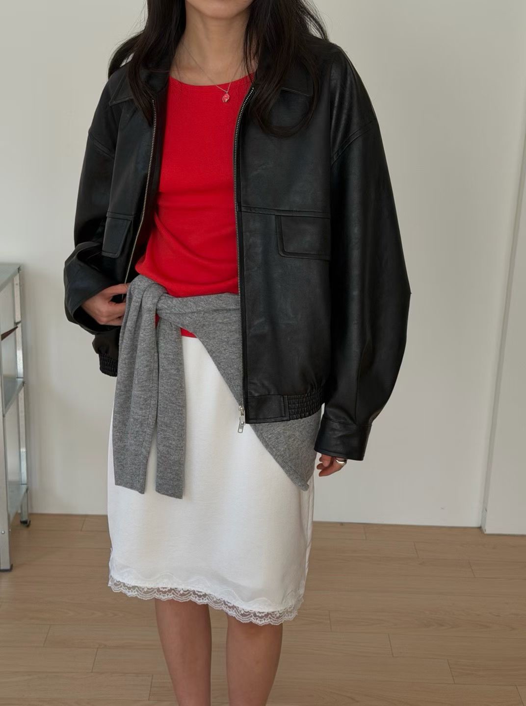 A61.瘦瘦歐膩氣質下擺蕾絲裙