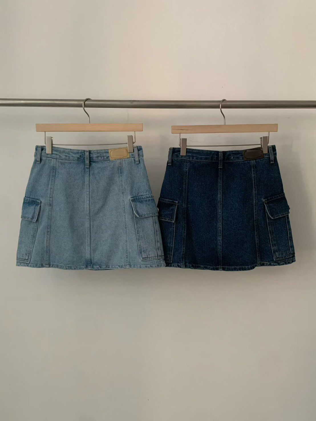 A61.工裝口袋牛仔短裙(內裡安全褲)