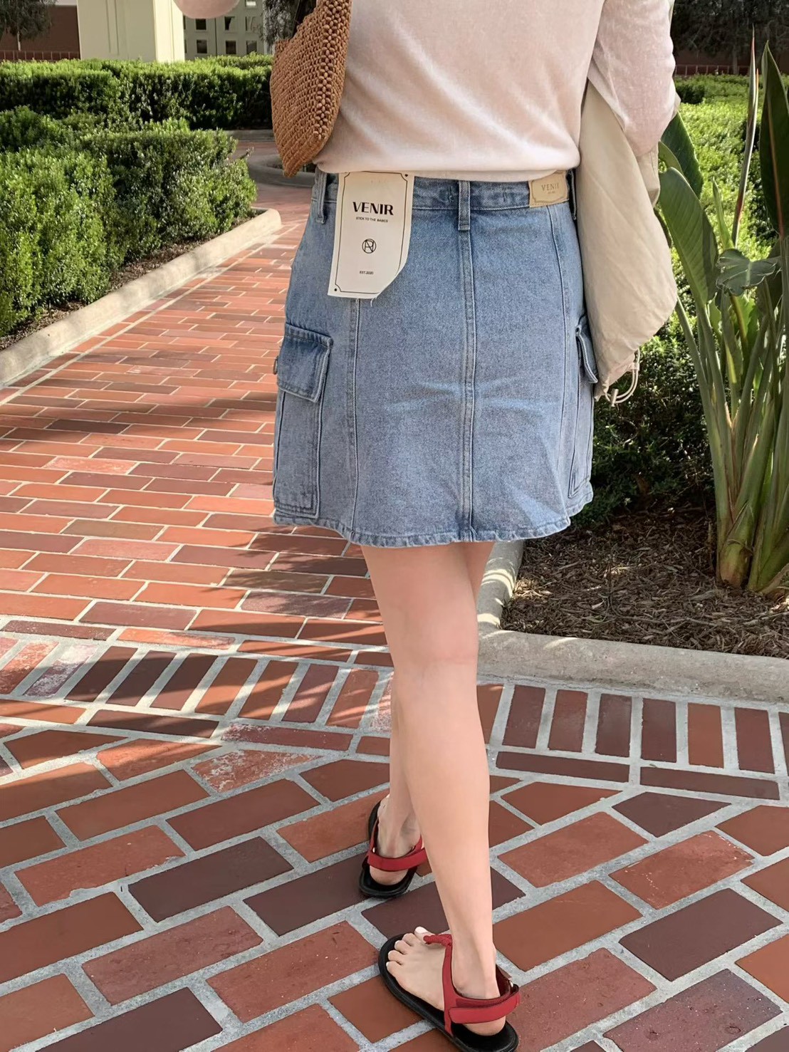 A61.工裝口袋牛仔短裙(內裡安全褲)