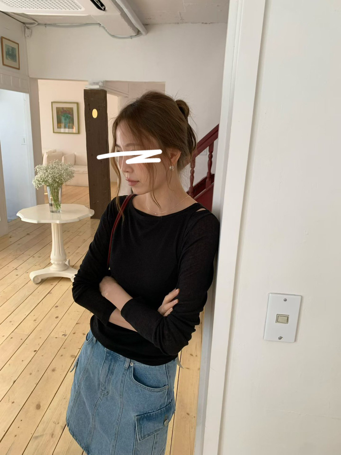 A61.工裝口袋牛仔短裙(內裡安全褲)