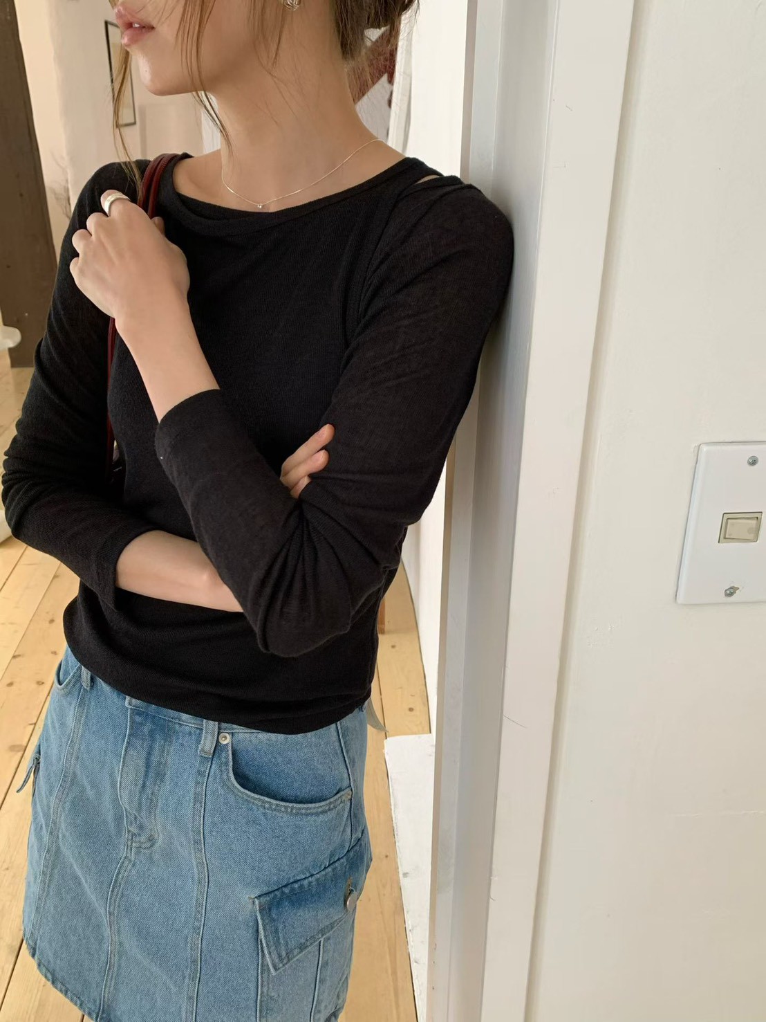 A61.工裝口袋牛仔短裙(內裡安全褲)