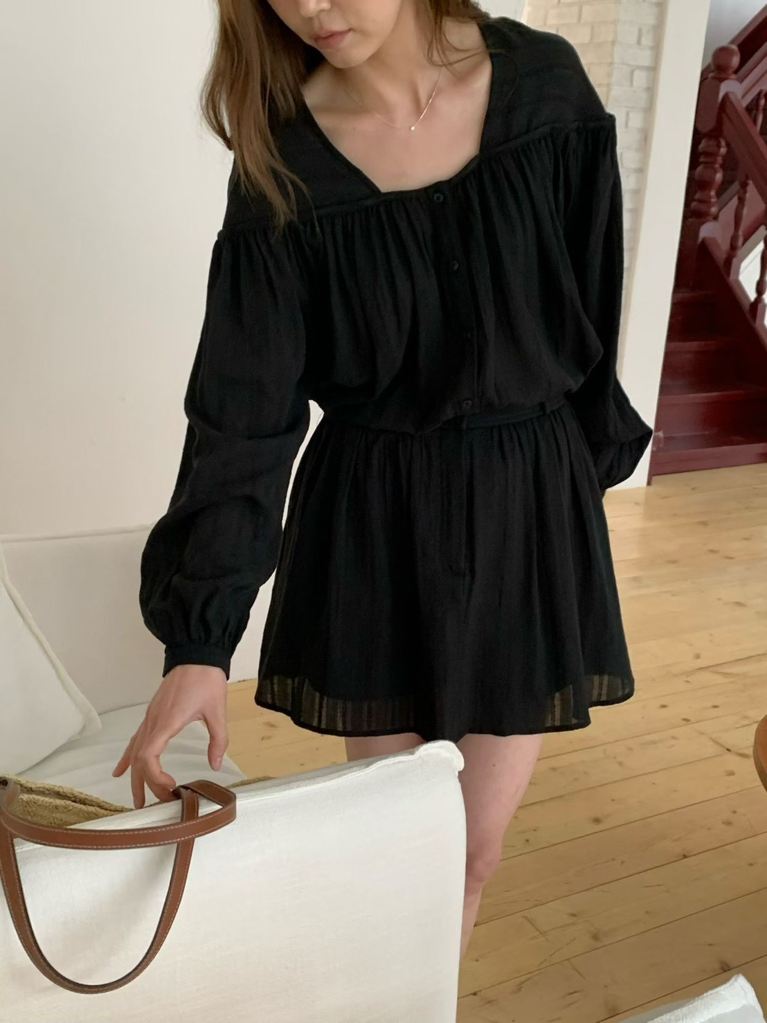 A56.緹花甜姐兒短裙(內裡安全褲)