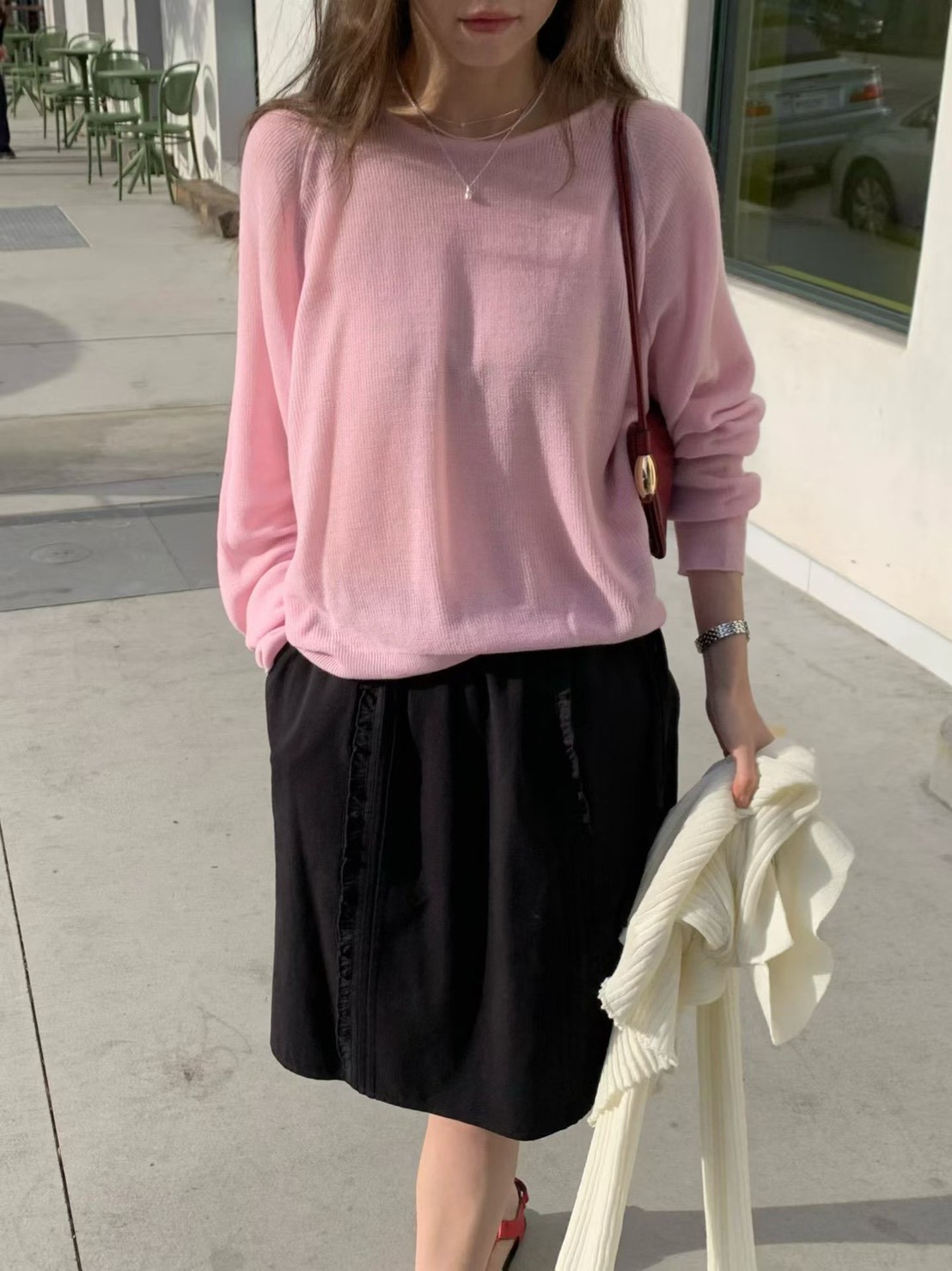 A51.好搭清甜蕾絲剪接短裙