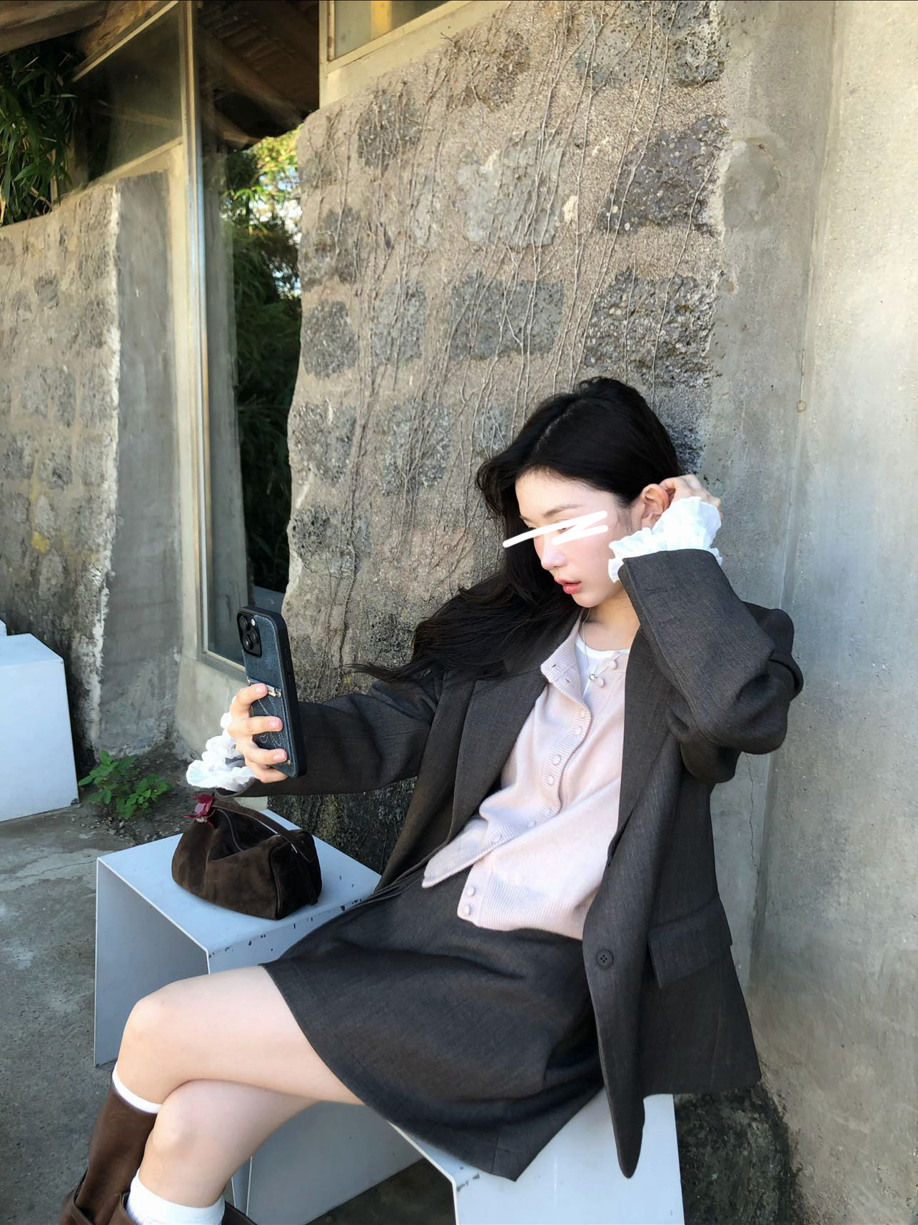 B28.韓妞初秋時尚西裝短裙