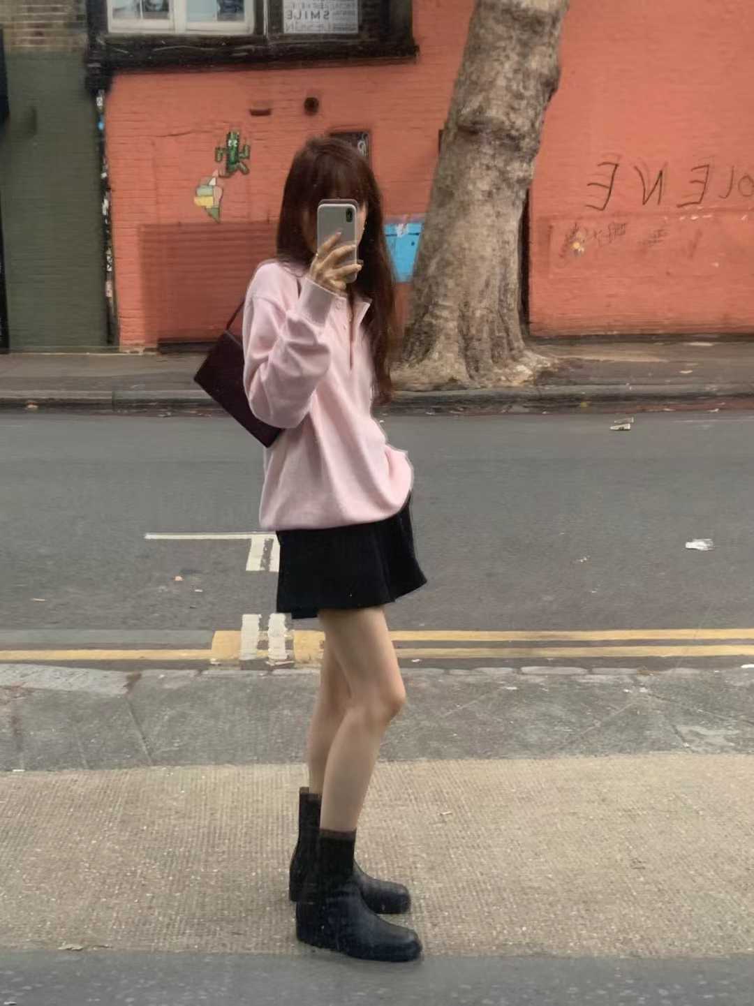 A01.顏值家側拉鍊圓方頭真皮短靴(鞋子恕無到付，無退換貨)