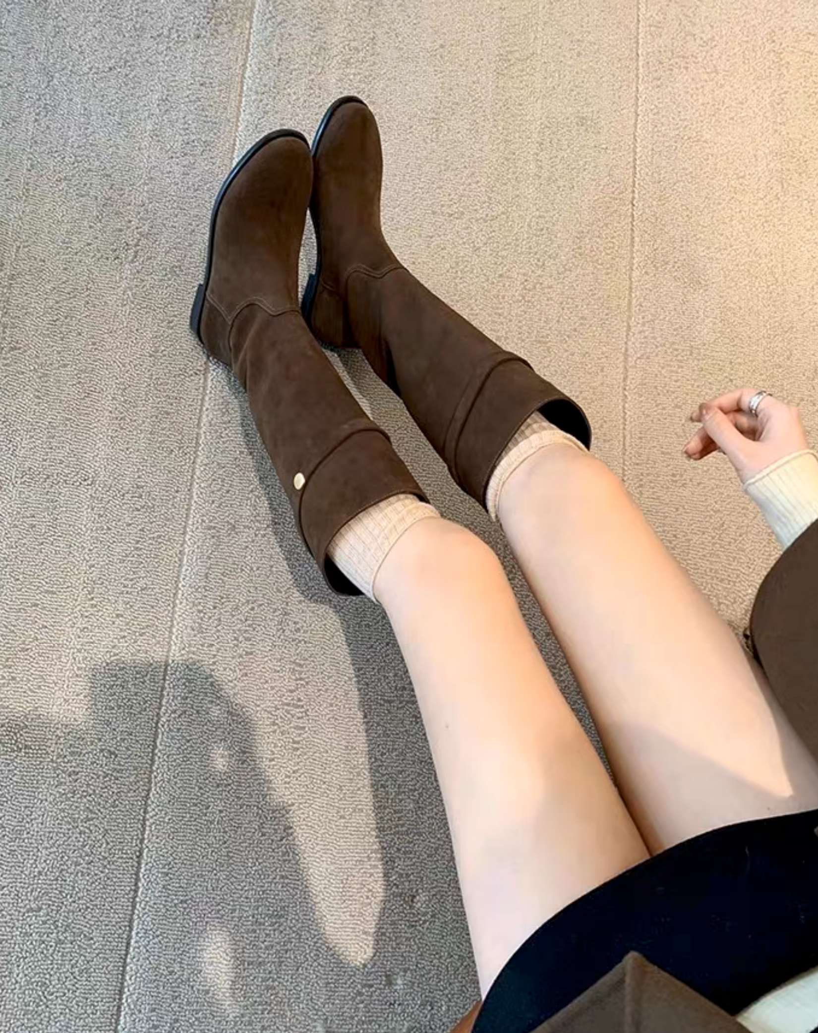 A16.美拉德女孩時尚長靴(鞋子恕無到付，無退換貨)