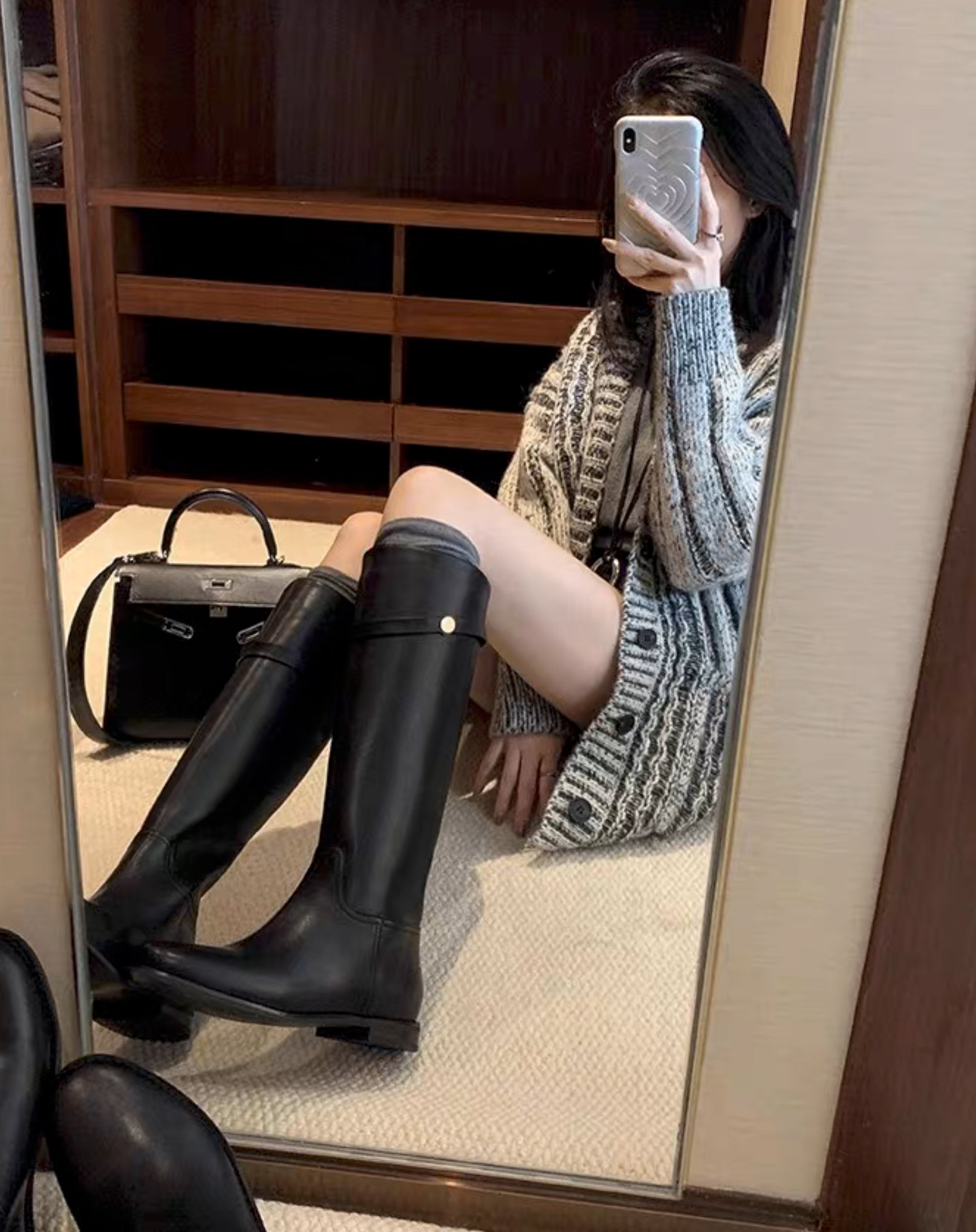 A16.美拉德女孩時尚長靴(鞋子恕無到付，無退換貨)