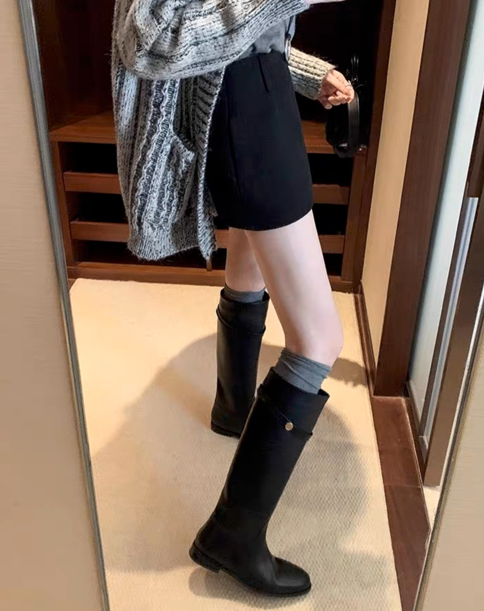 A16.美拉德女孩時尚長靴(鞋子恕無到付，無退換貨)