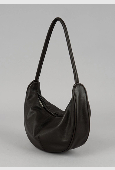 A09.簡約單繩拉鏈真皮餃子(小)包