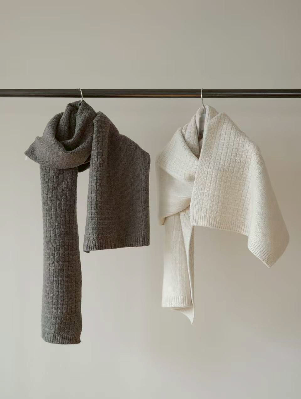 B36.瘦瘦歐膩格子餅乾保暖圍巾