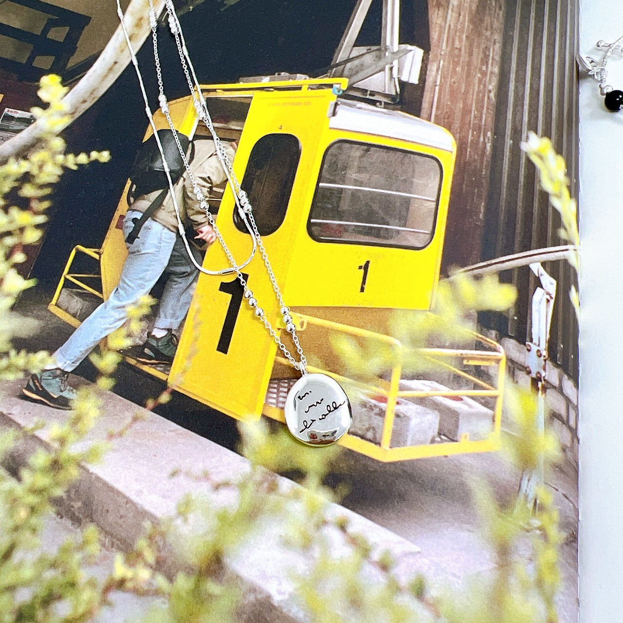 925純銀小圓牌雙層項鍊