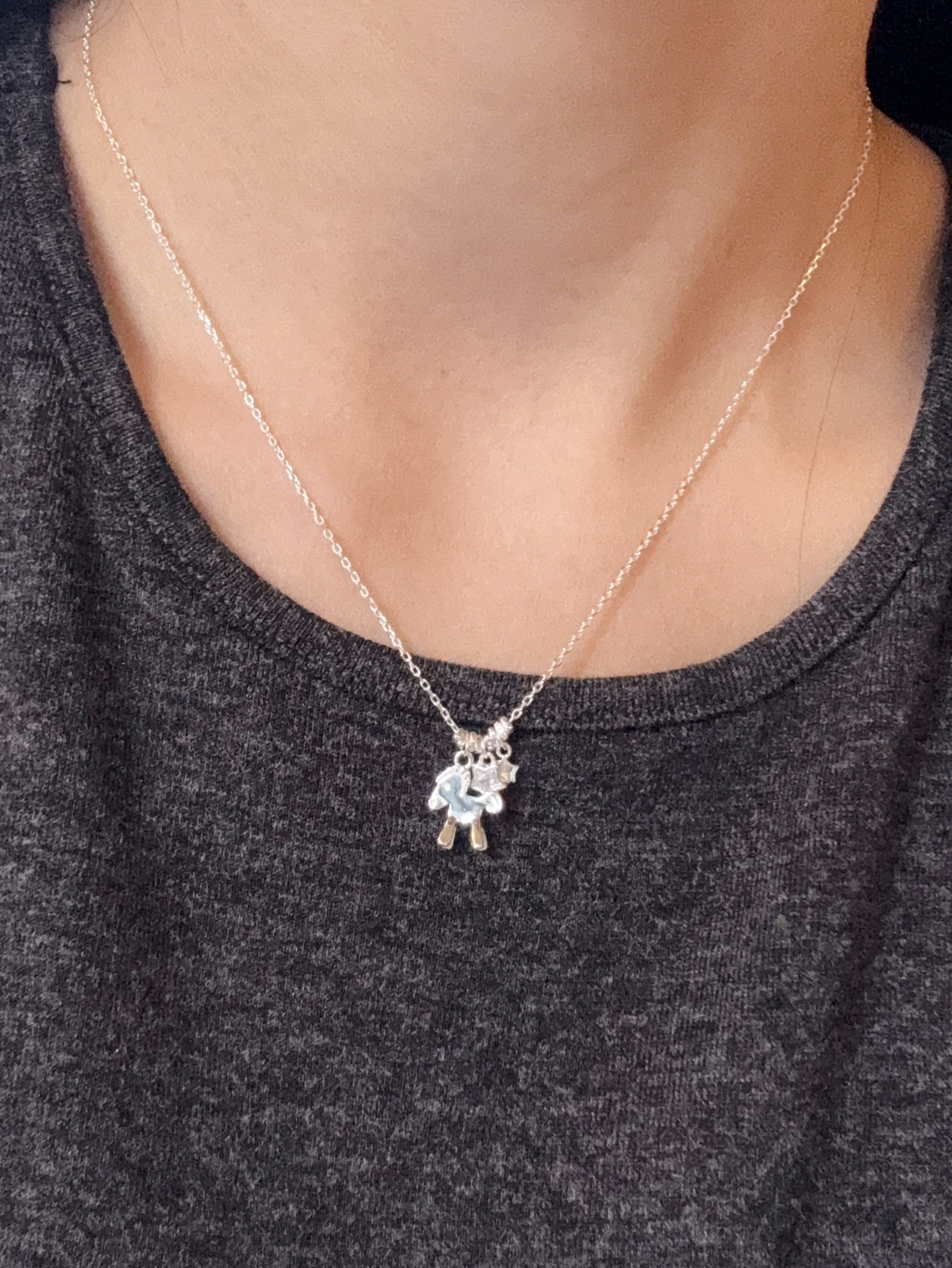 A35.925純銀小馬星星項鍊