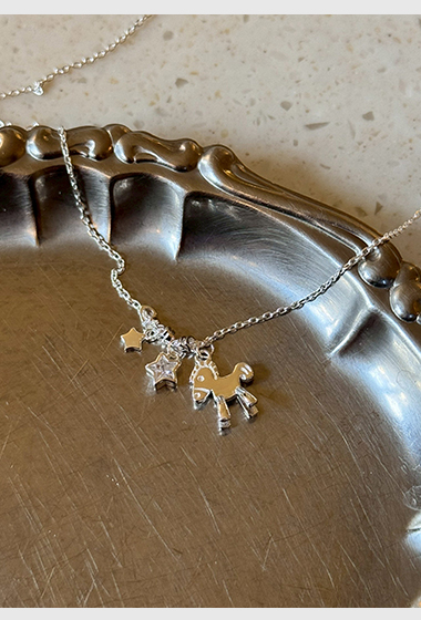 A35.925純銀小馬星星項鍊