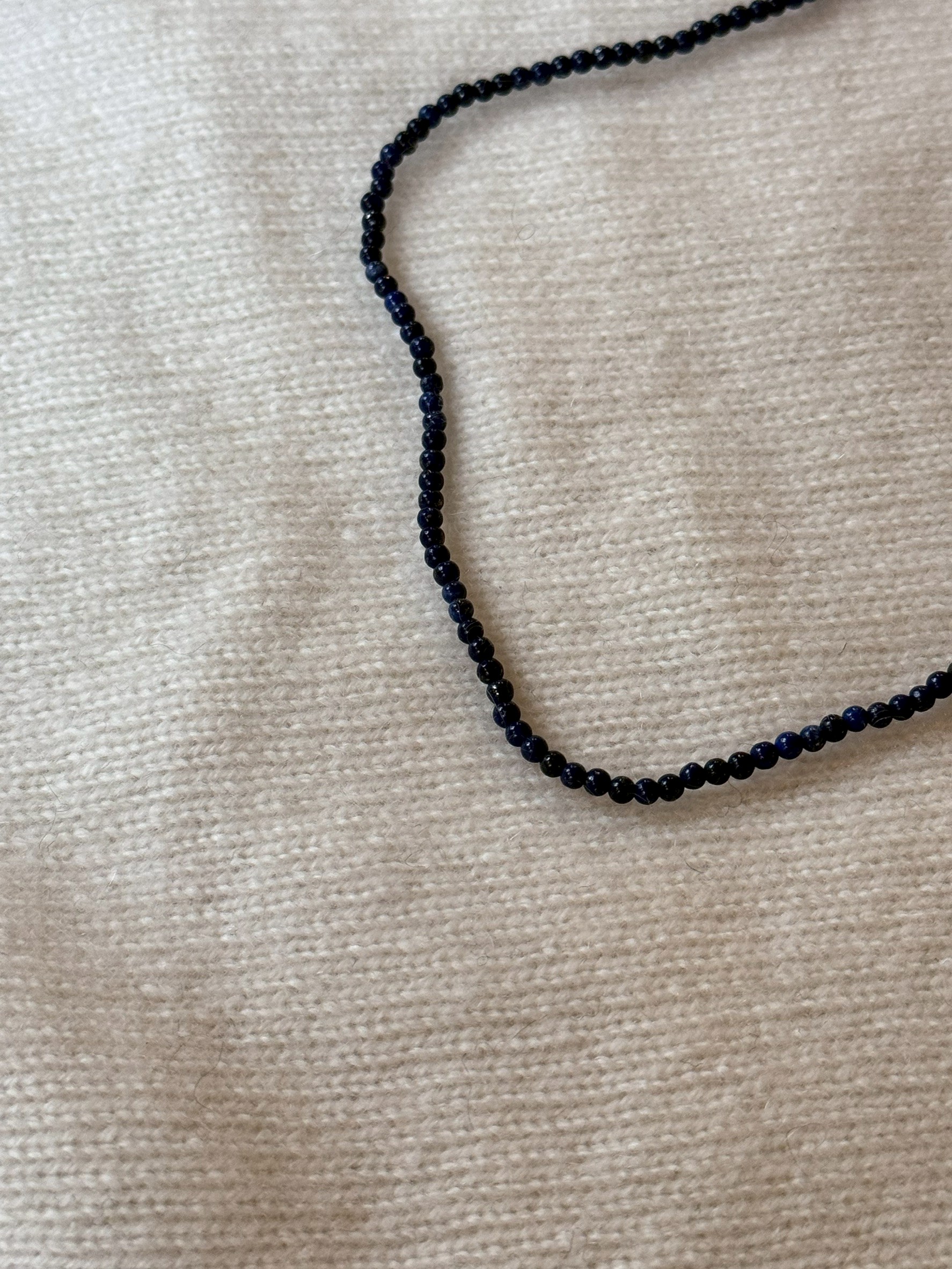 A41.925純銀青金石珠珠項鍊