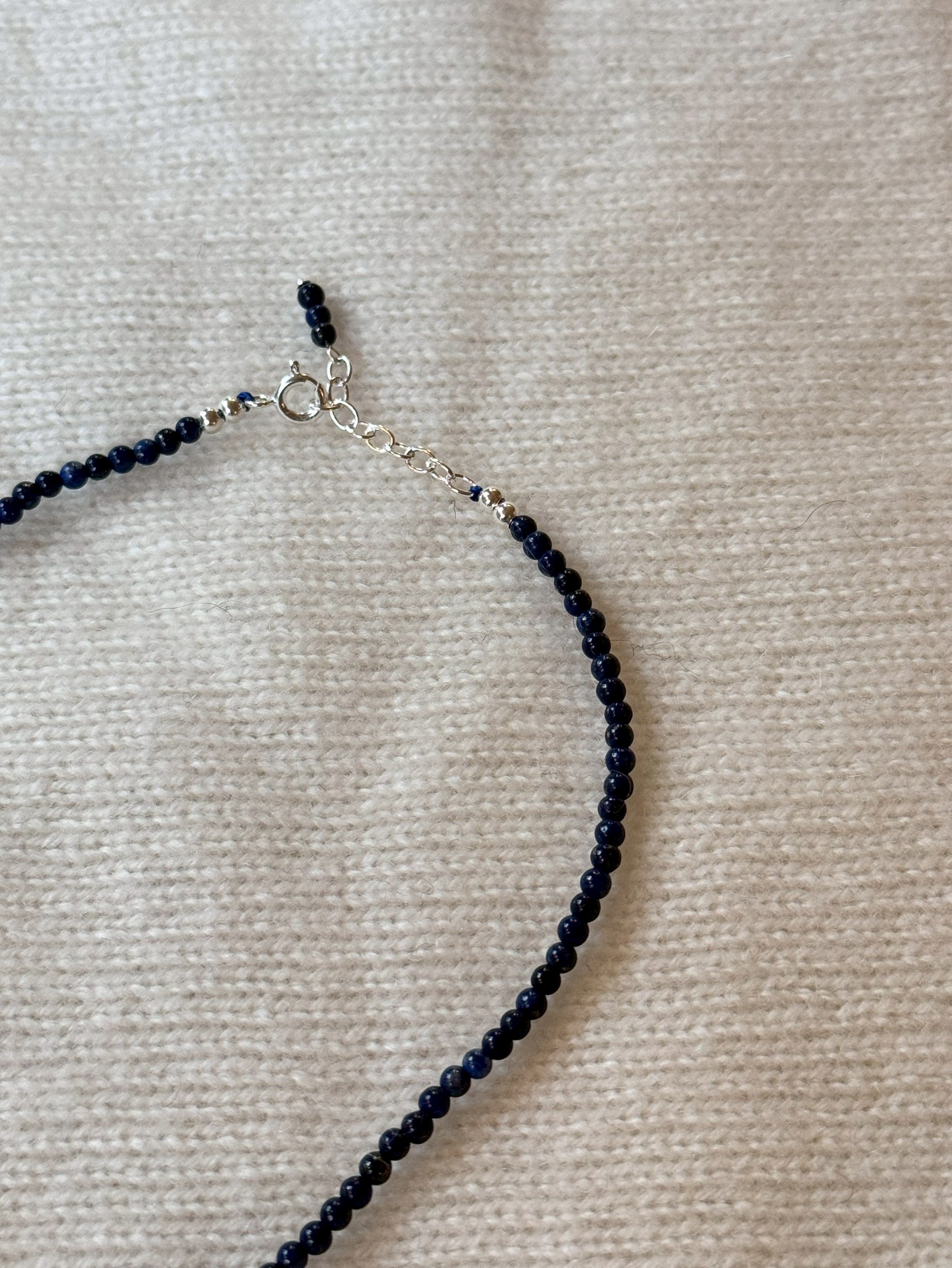 A41.925純銀青金石珠珠項鍊