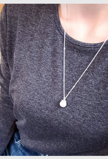 A37.925純銀月光圓珠項鍊