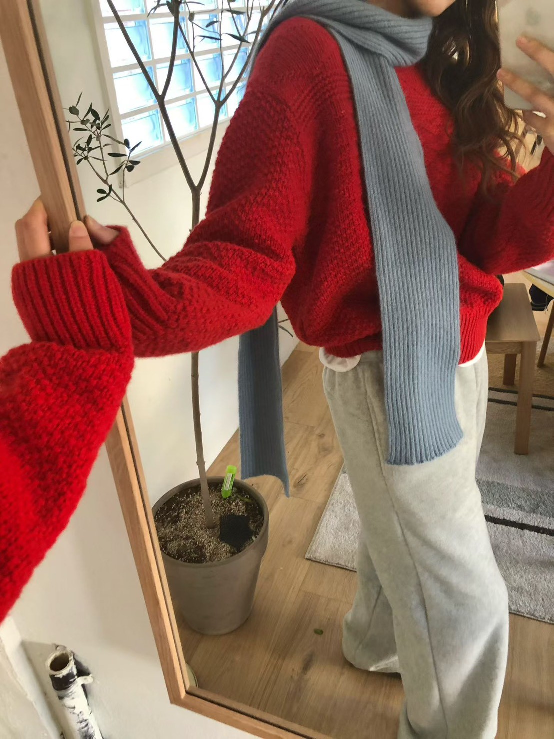 A21.大V家浣熊亮彩坑條圍巾