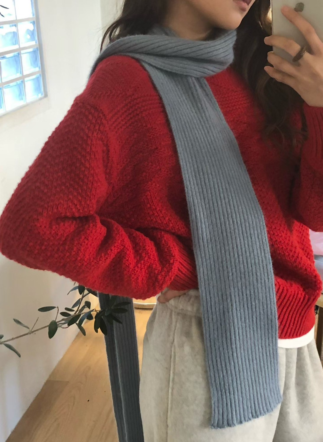 A21.大V家浣熊亮彩坑條圍巾