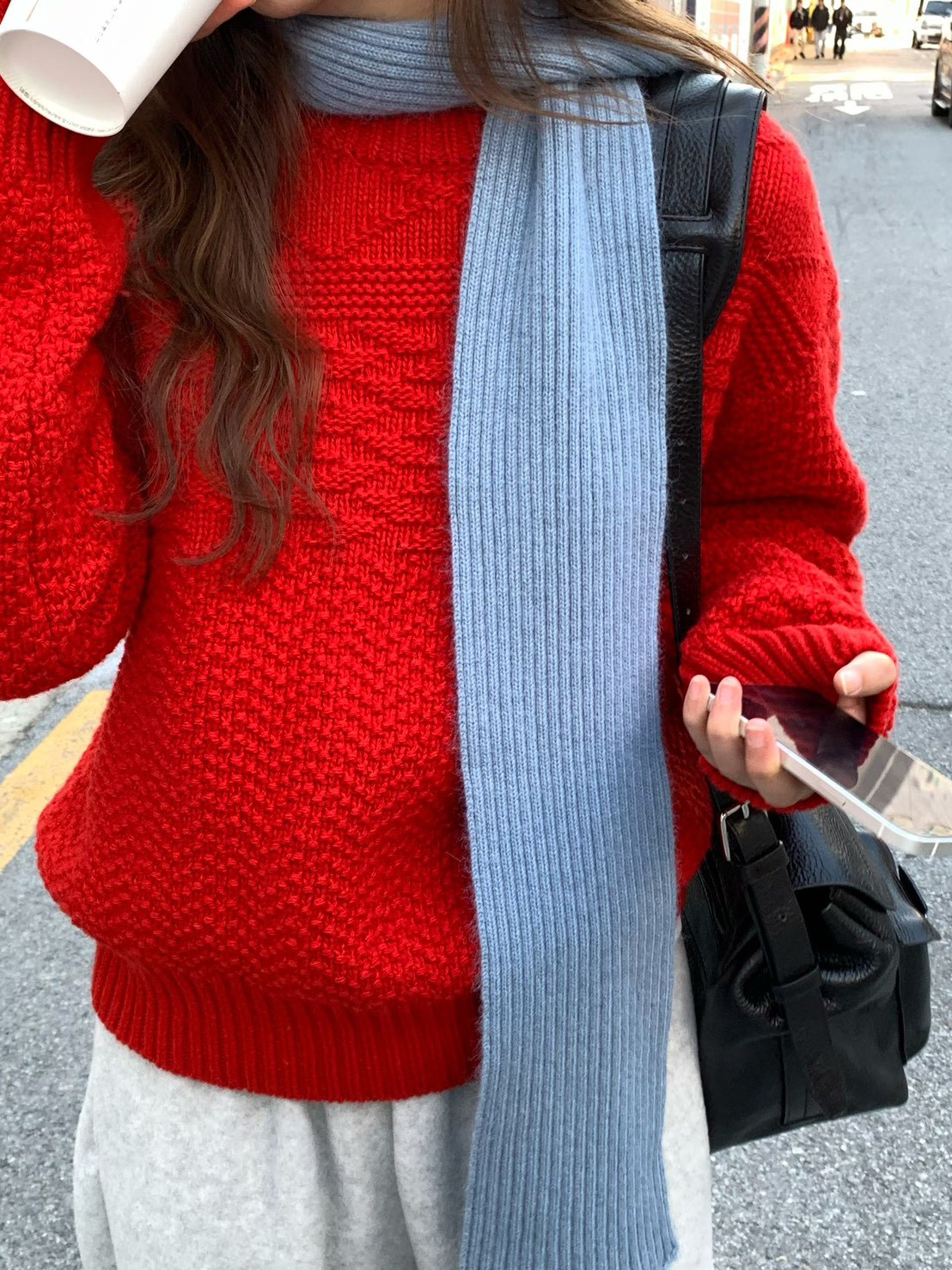 A21.大V家浣熊亮彩坑條圍巾