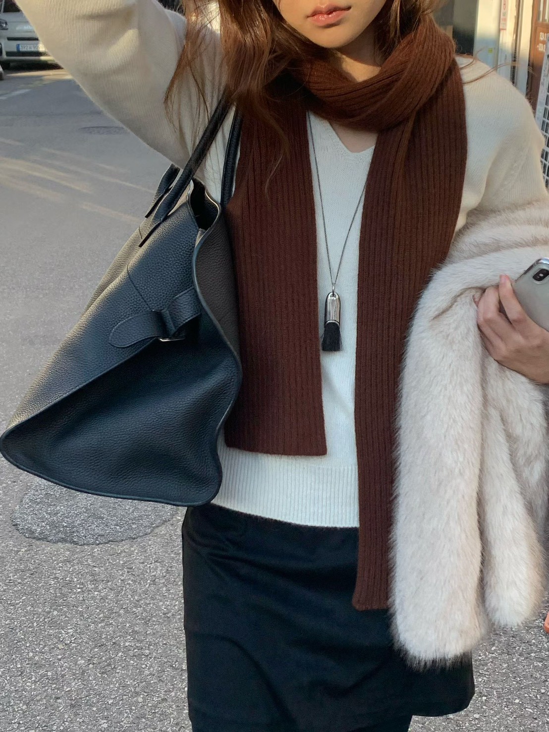 A21.大V家浣熊亮彩坑條圍巾