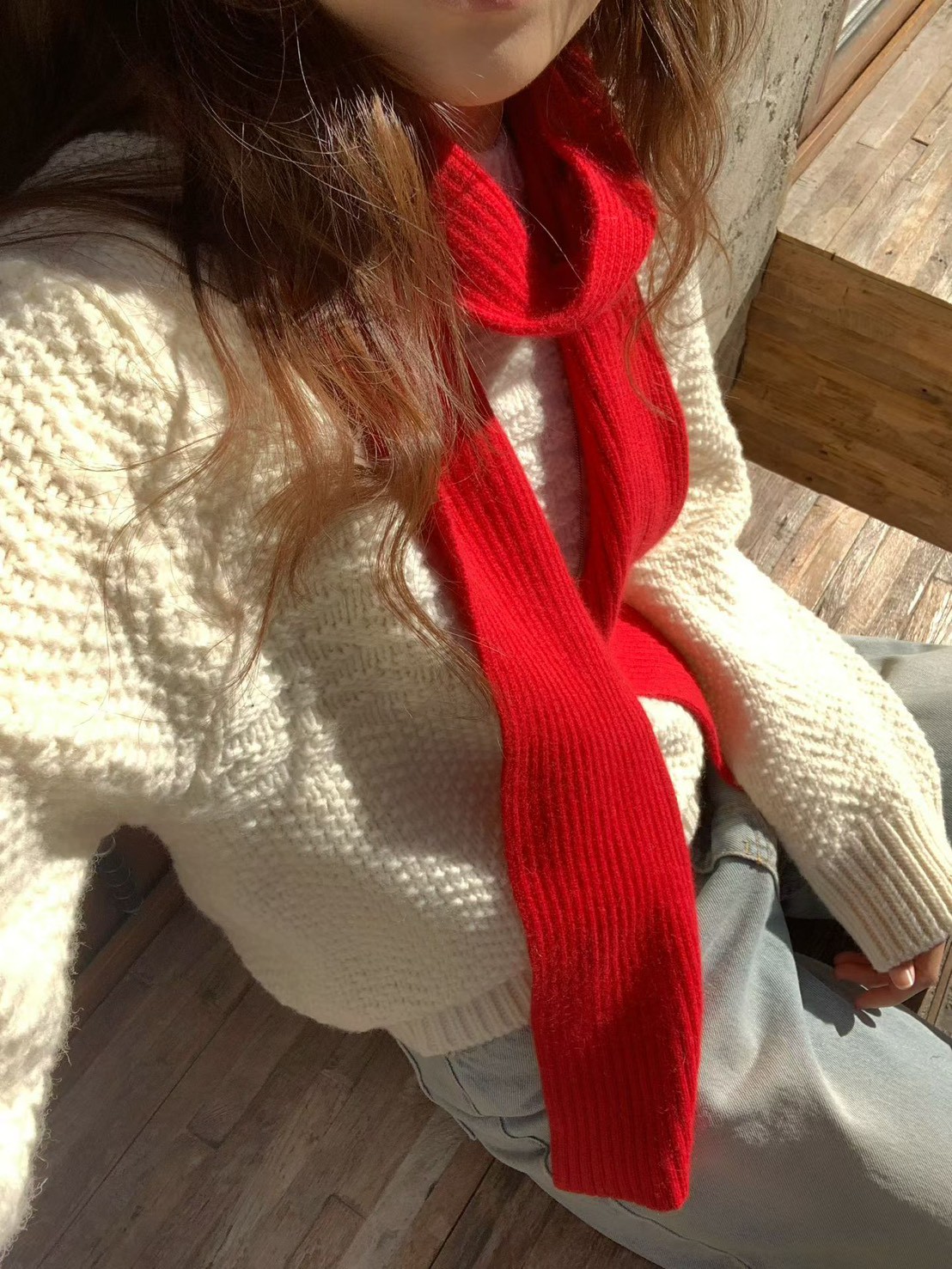 A21.大V家浣熊亮彩坑條圍巾