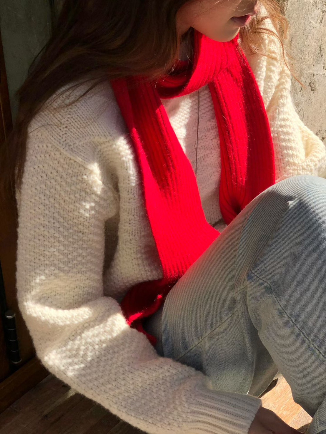 A21.大V家浣熊亮彩坑條圍巾