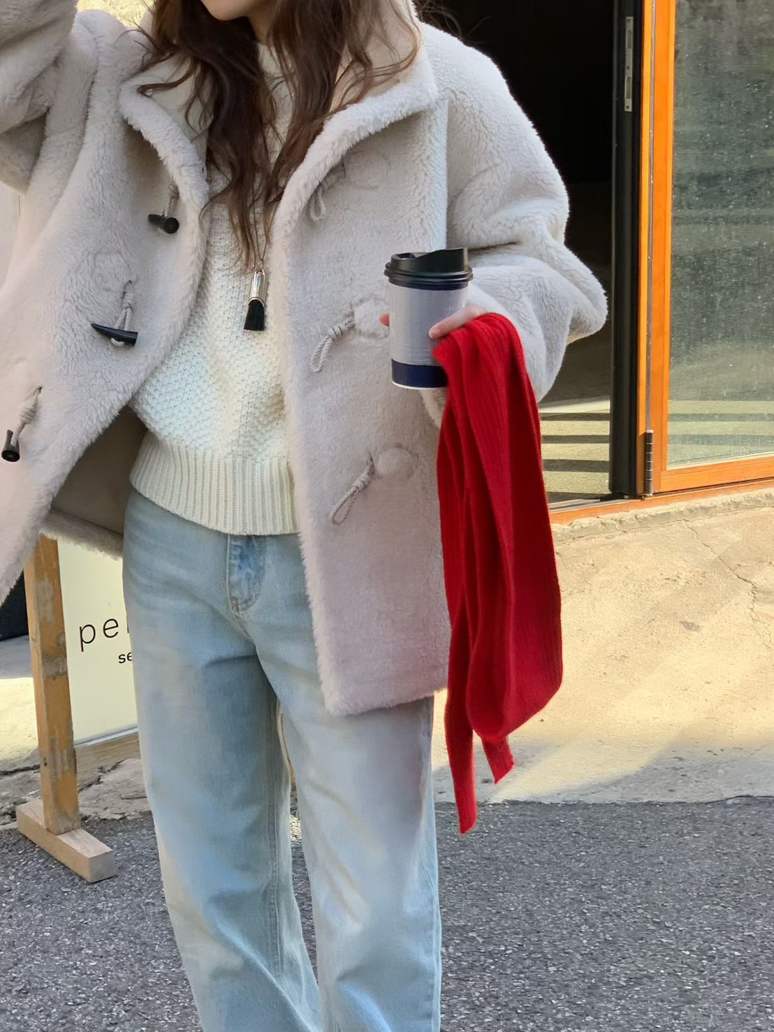 A21.大V家浣熊亮彩坑條圍巾