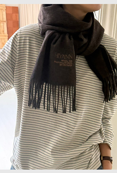 B01.多色100%Wool品牌刺繡圍巾