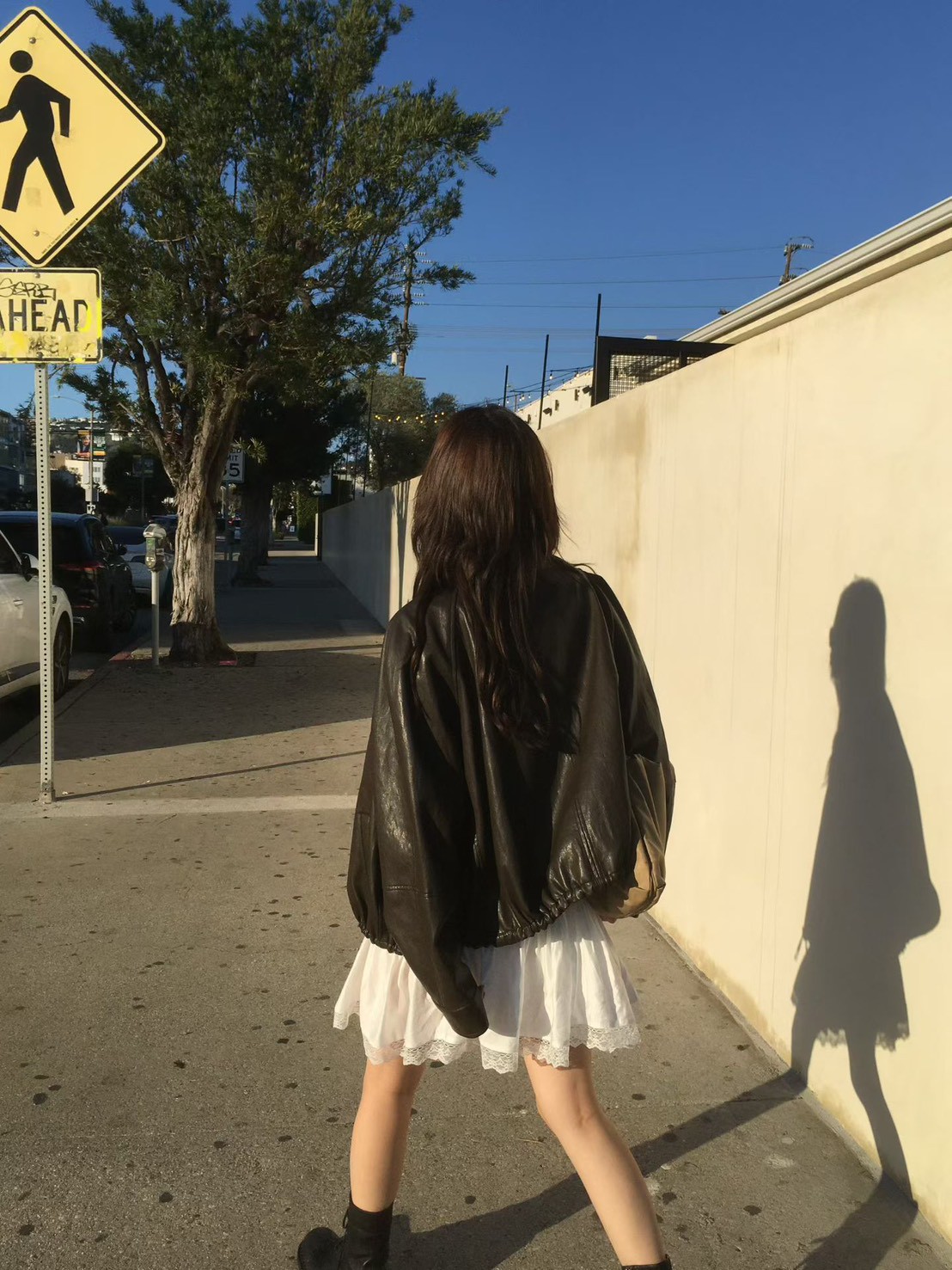 A97.小V家輕便傘狀PU皮外套