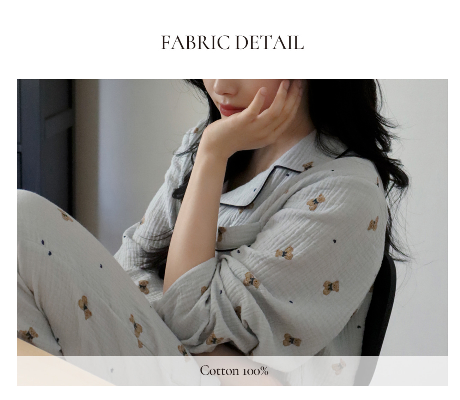 A02.熊熊紗布棉套裝(上衣+長褲)