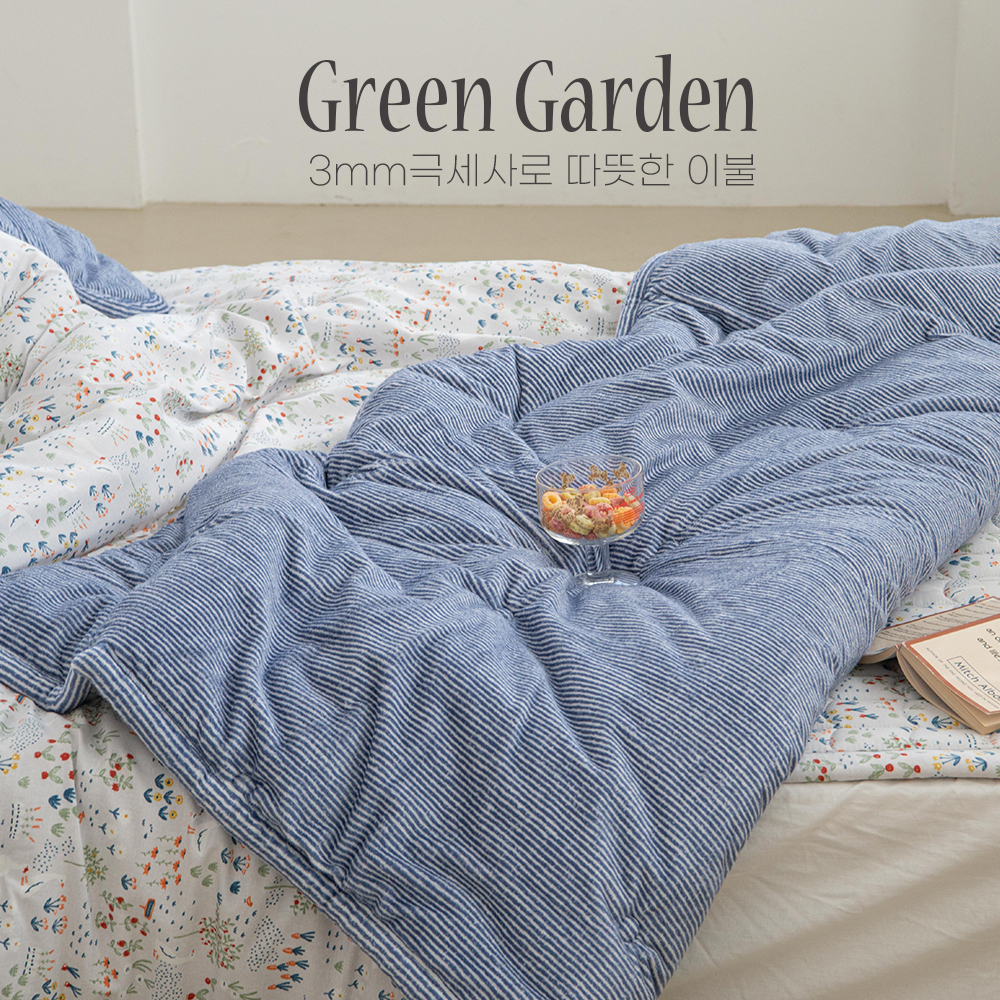 A19.花園滾邊線條冬日雙人被Q