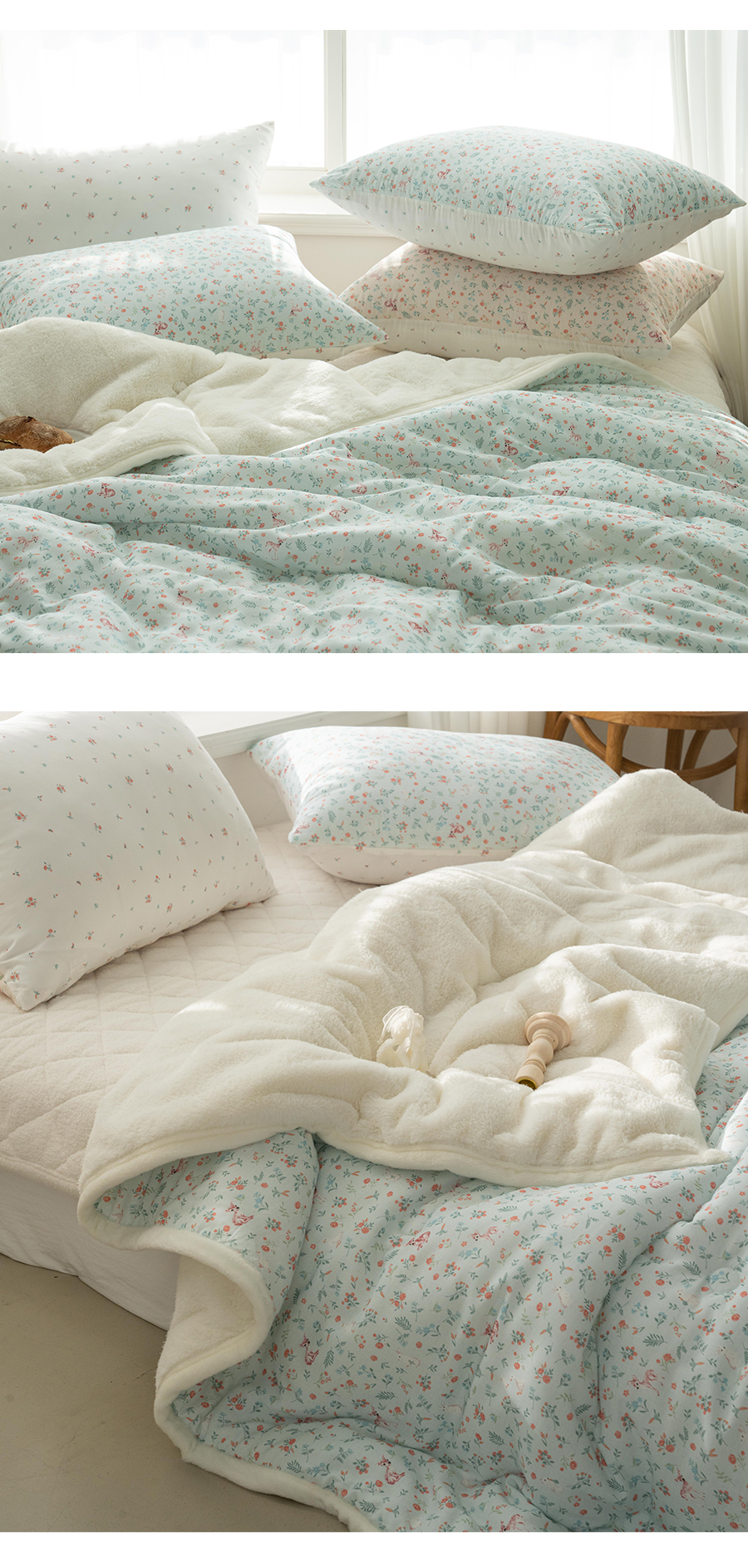 A15.森林小動物雙面絨毛單人被S