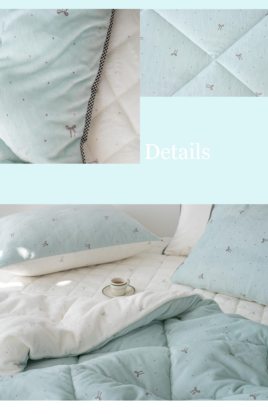 A12.點點蝴蝶結絨毛超細纖維單人被S