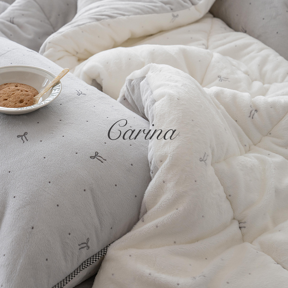 A11.點點蝴蝶結絨毛超細纖維枕頭套(單入)