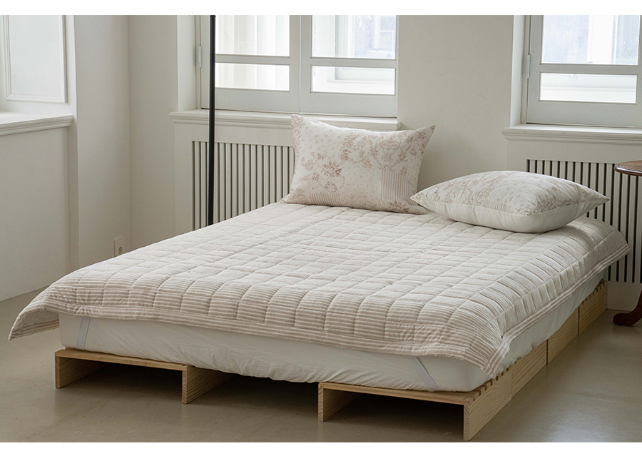 古典花卉線條冬日雙人床墊Q