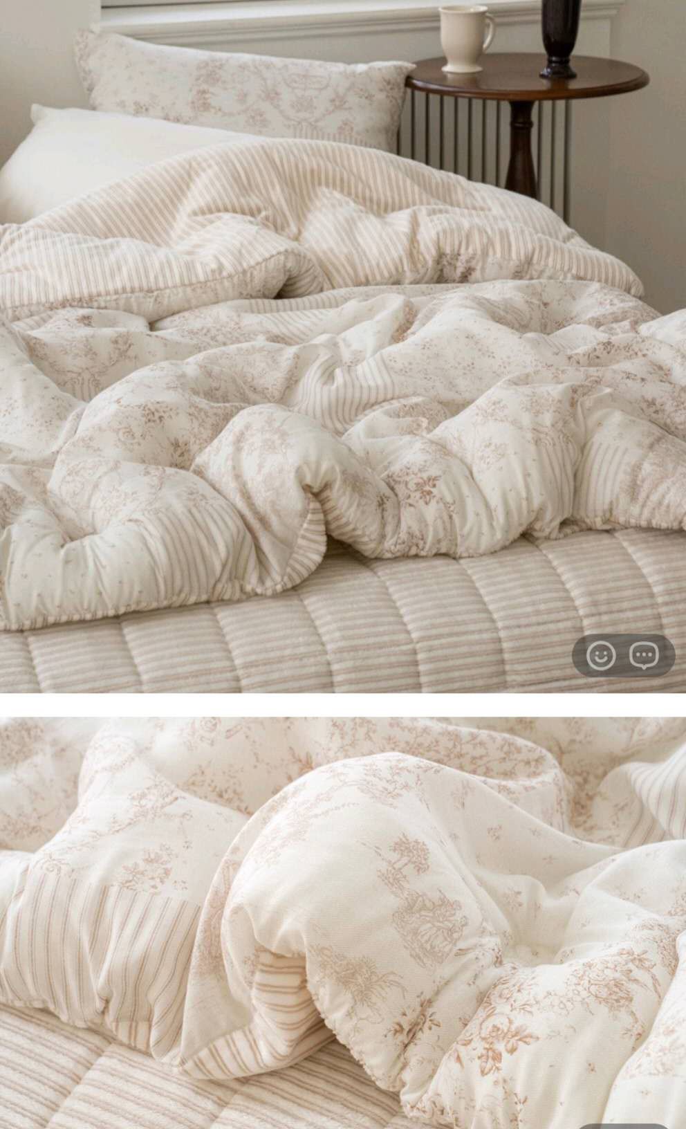 古典花卉線條冬日雙人床墊Q