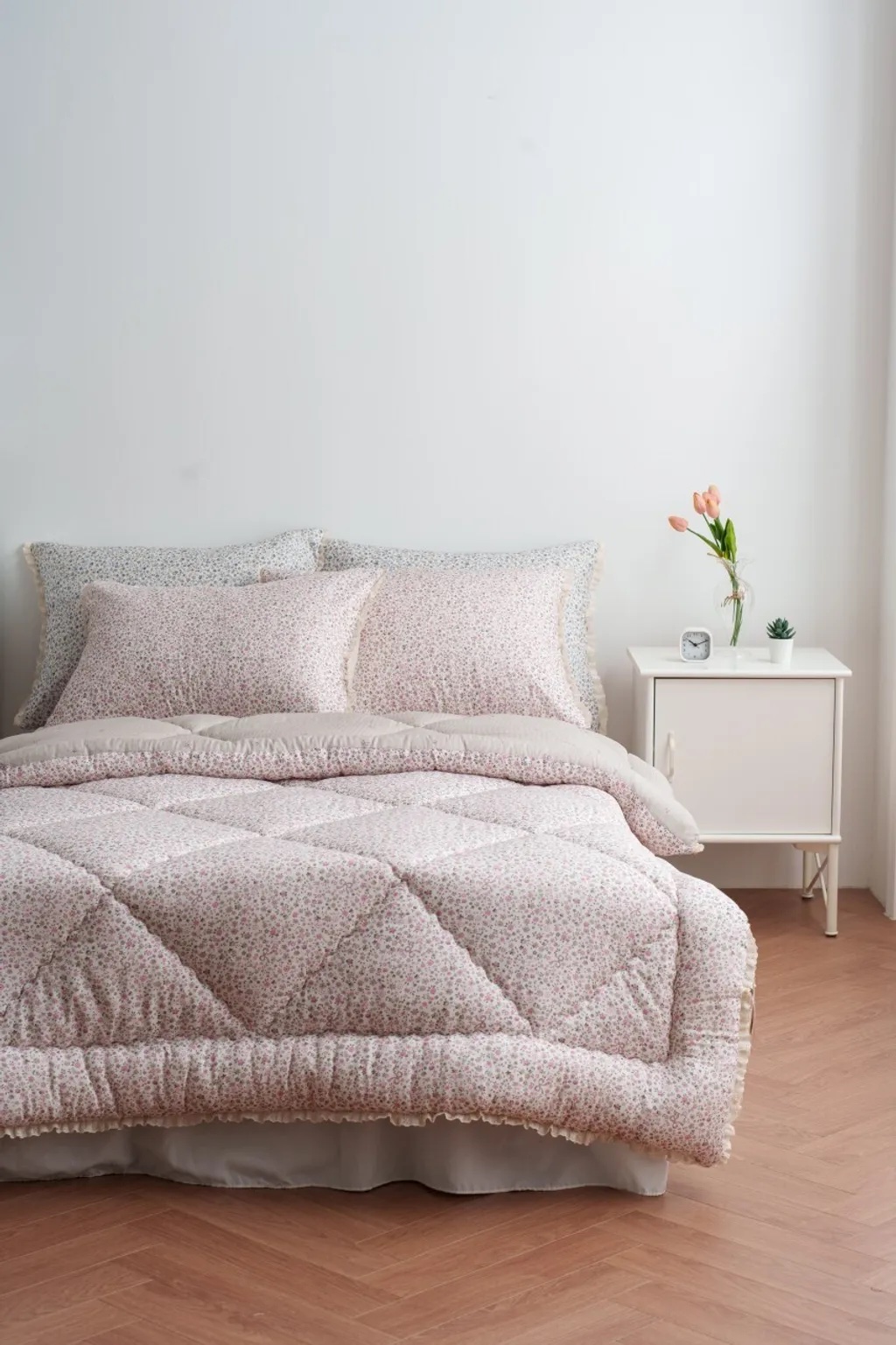 A47.田園花海蕾絲滾邊莫代爾雙人被Q