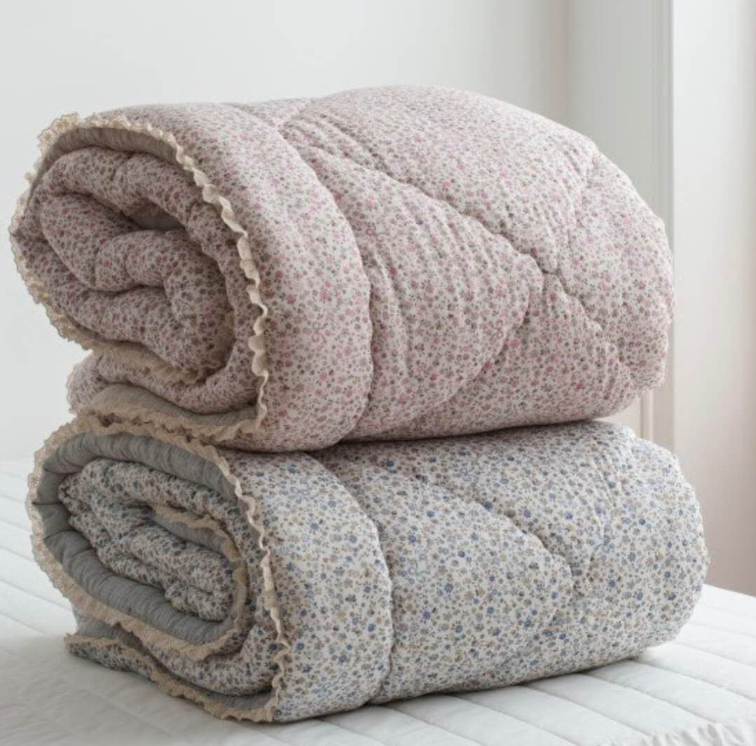 A47.田園花海蕾絲滾邊莫代爾雙人被Q