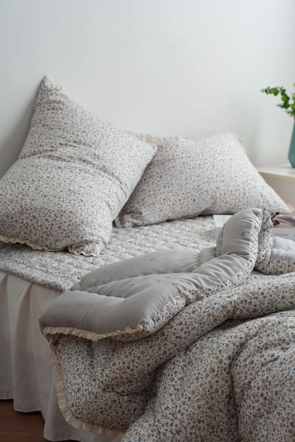 A45.田園花海蕾絲滾邊莫代爾枕頭套(單入)