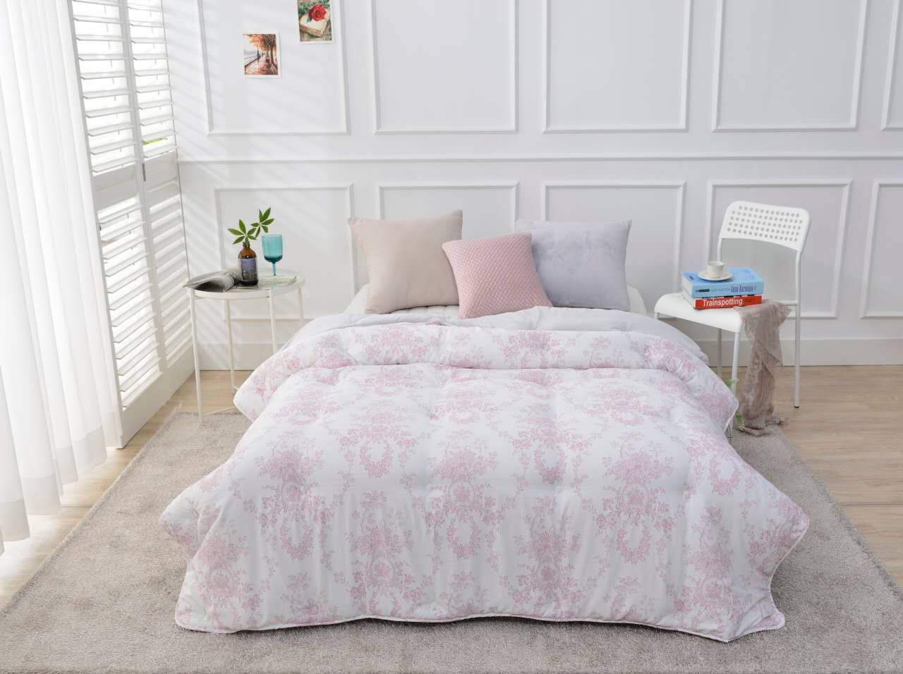 A29.古典花卉蝴蝶結雙人被Q