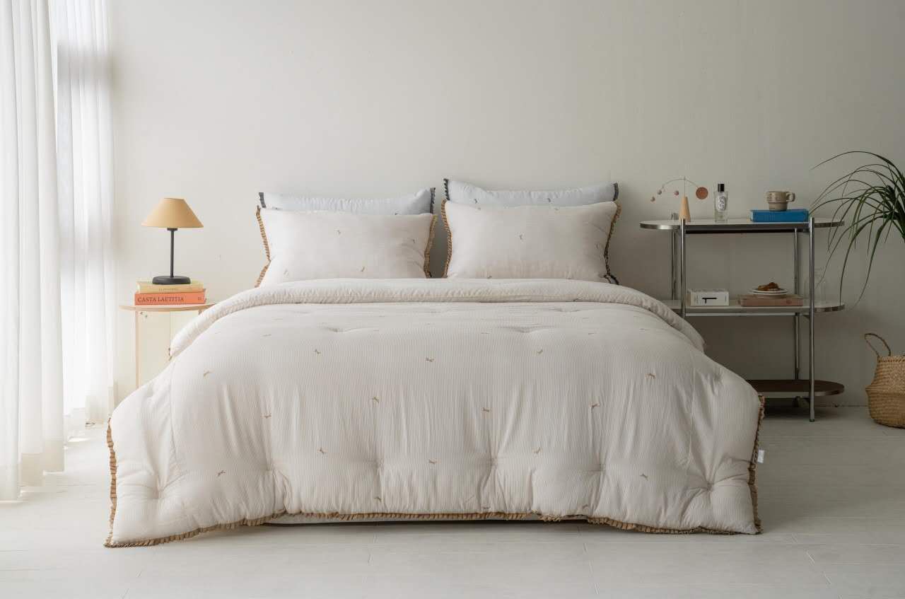 A34.法式蝴蝶刺繡枕頭套(單入)