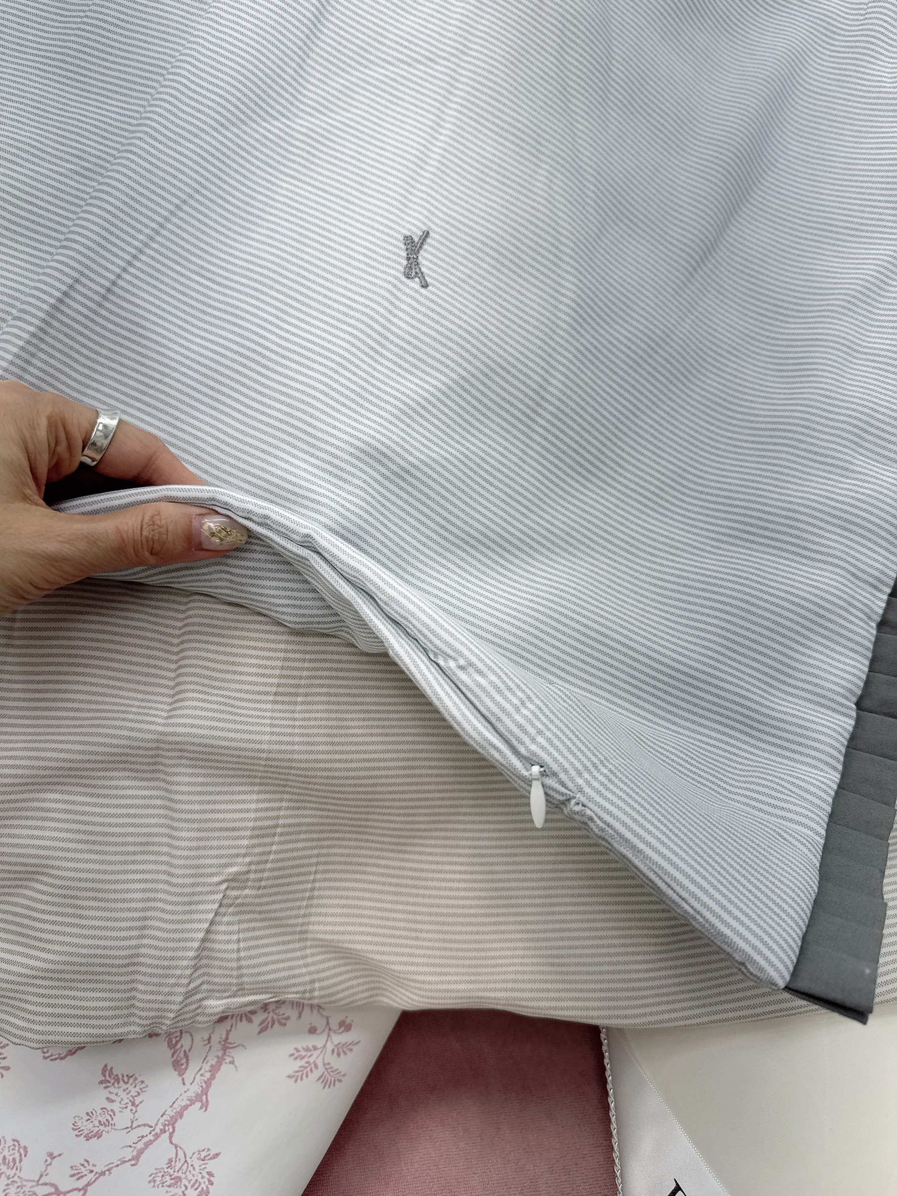 A34.法式蝴蝶刺繡枕頭套(單入)