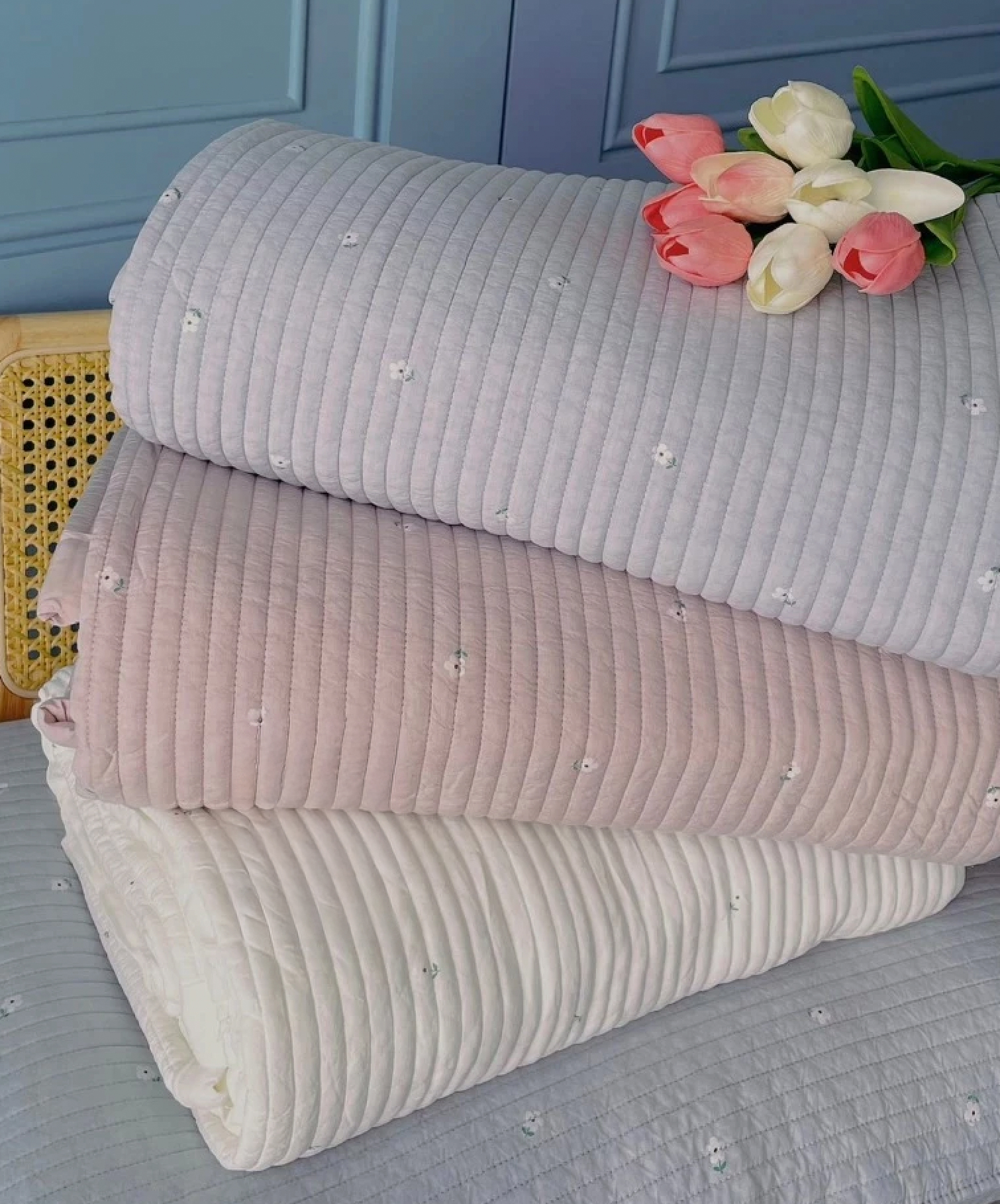 B36.莫蘭迪小花韓國單人被S