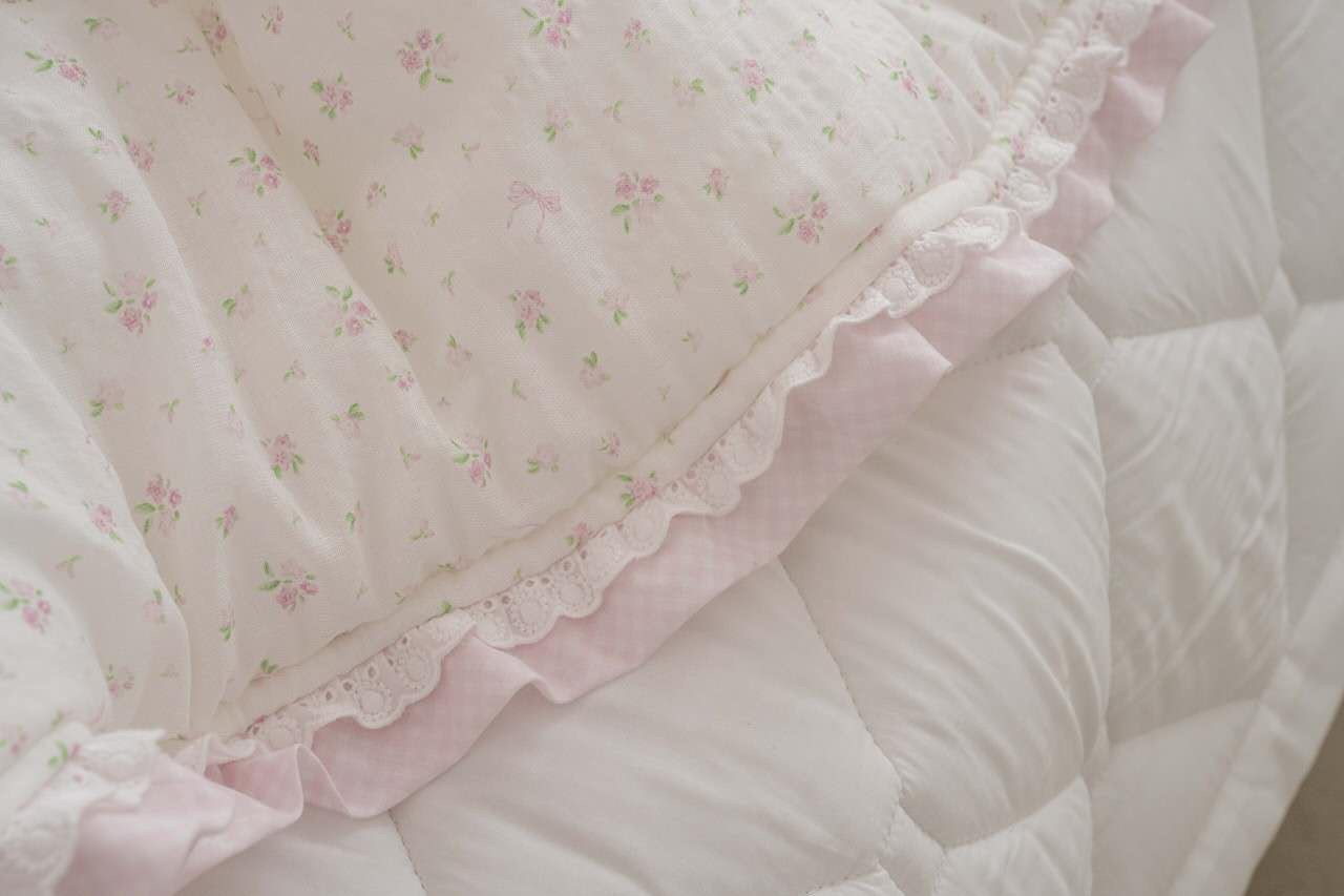 B30.小花蕾絲滾邊韓國單人被S